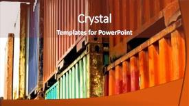  Presentation with intermodal - Cool new theme with intermodal transport - containers backdrop and a tawny brown colored foreground