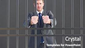  Presentation with holding hands - PPT theme with intern criminal justice - businessman holding his hands background and a dark gray colored foreground