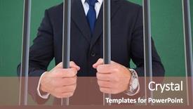  Presentation with intern - Presentation with intern criminal justice - portrait of a businessman clenching background and a coral colored foreground