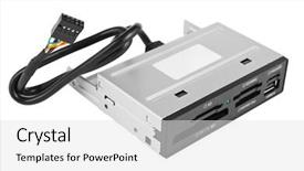  Presentation with motherboard - PPT layouts with internal card reader for various memory cards with a usb motherboard connection background and a light gray colored foreground
