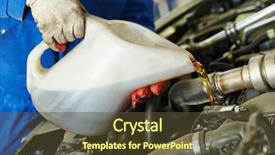  Presentation with combustion engine - Presentation design enhanced with internal combustion - auto mechanic technician replacing background and a tawny brown colored foreground