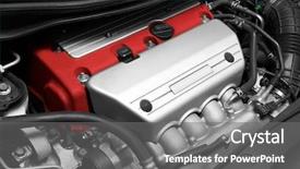  Presentation with car engine - PPT theme featuring internal combustion - car engine close-up detail background and a gray colored foreground