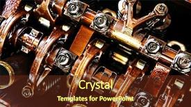  Presentation with car engine - Beautiful presentation theme featuring internal combustion - car engine inside view isolated backdrop and a tawny brown colored foreground