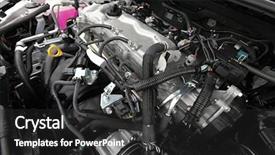  Presentation with combustion engine - Slide deck featuring internal combustion - engine bay background and a dark gray colored foreground
