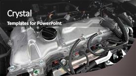  Presentation with car engine - Slides having internal combustion - engine of a new car background and a dark gray colored foreground
