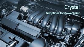  Presentation with car engine - Colorful presentation design enhanced with internal combustion - powerful engine of the modern backdrop and a ocean colored foreground