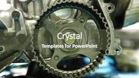  Presentation with motor - PPT theme having internal combustion - real used opened motor background and a tawny brown colored foreground