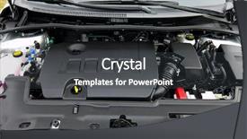  Presentation with car engine - Presentation theme enhanced with internal combustion engines - car engine background and a dark gray colored foreground