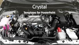  Presentation with car engine - Slide deck having faded - horizontal image of an old background and a lemonade colored foreground