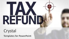  Presentation with tax communication - Presentation enhanced with internal communication - business man pointing to transparent background and a white colored foreground