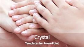  Presentation with children hands - Beautiful presentation theme featuring internal communication - children have combined hands together backdrop and a red colored foreground