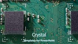  Presentation with processor - Colorful PPT theme enhanced with internal communication - close up image backdrop and a ocean colored foreground