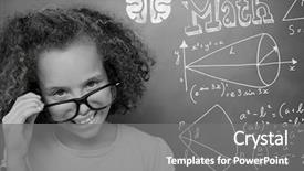 Presentation with math - Beautiful PPT theme featuring internal communication - digital composite of girl pointing backdrop and a gray colored foreground