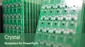  Presentation with circuit - PPT theme having internal communication - lot of circuit boards background and a ocean colored foreground