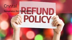  Presentation with colorful - Colorful PPT layouts enhanced with internal communication - refund policy card with colorful backdrop and a red colored foreground