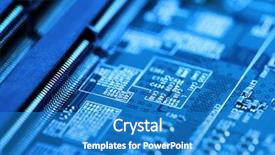  Presentation with blue circuit board - PPT layouts with internal communication - technology background circuit board toned background and a teal colored foreground