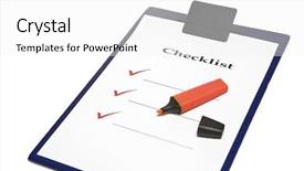  Presentation with marker - Cool new theme with blank checklist and red marker backdrop and a white colored foreground