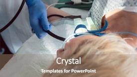  Presentation with endoscope - Slides featuring internal medicine - doctor inserting camera of endoscope background and a coral colored foreground