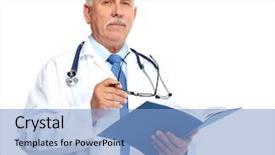  Presentation with physician - Presentation design with mechanical engineering - dismantled box car transmissions background and a gray colored foreground