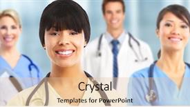  Presentation with hospital - Theme with internal medicine - group of hospital doctors background and a lemonade colored foreground