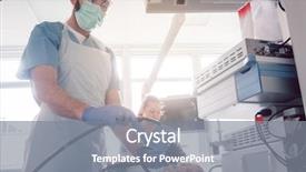  Presentation with stomach - Beautiful slides featuring internal medicine - internist doctors during stomach examination backdrop and a gray colored foreground