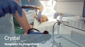  Presentation with examination - Cool new theme with internal medicine - internist doctors during stomach examination backdrop and a gray colored foreground