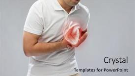  Presentation with heart attack - Colorful PPT theme enhanced with internal medicine - people healthcare and health problem backdrop and a light gray colored foreground