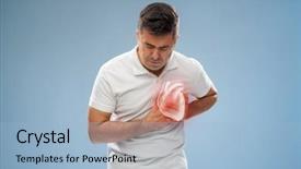  Presentation with unhappy - Audience pleasing theme consisting of internal medicine - people healthcare and health problem backdrop and a light blue colored foreground