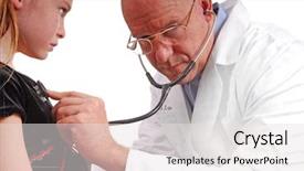  Presentation with physician - Slides with internal medicine - physician in white coat using background and a light gray colored foreground