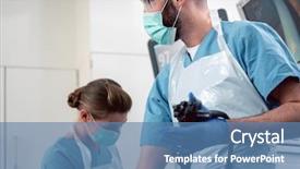  Presentation with endoscopy - Slides featuring internal medicine - team of doctors performing endoscopy background and a teal colored foreground