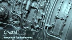  Presentation with aircraft engine - Amazing PPT layouts having internal of an aircraft engine backdrop and a ocean colored foreground