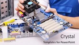  Presentation with multimedia service center - Slide deck consisting of internal parts in service center background and a lemonade colored foreground