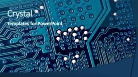  Presentation with printed circuit board - Presentation theme featuring internal process - lines on a printed circuit background and a ocean colored foreground