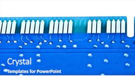  Presentation with printed circuit - Presentation theme with internal process - printed-circuit close up background and a cobalt blue colored foreground