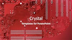 Presentation with circuit board - Audience pleasing PPT layouts consisting of internal process - red circuit board backdrop and a crimson colored foreground