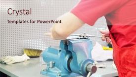  Presentation with thread - Beautiful theme featuring internal process - thread cutting with a vise backdrop and a lemonade colored foreground