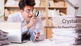  Presentation with refractive errors - Amazing theme having internal review - mad auditor looking for errors backdrop and a coral colored foreground