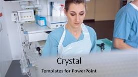  Presentation with examination - Colorful PPT theme enhanced with internal specialist doctor looking backdrop and a light blue colored foreground