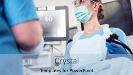  Presentation with endoscope - Colorful theme enhanced with internal-specialist-doctor-operating-endoscope backdrop and a light blue colored foreground