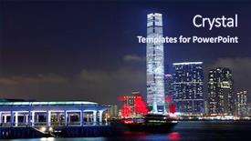  Presentation with hong kong - Cool new slides with internation financial centers - kowloon side in hong kong backdrop and a  colored foreground