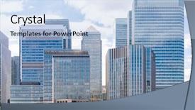  Presentation with london - Colorful slides enhanced with internation financial centers - skylines building at canary wharf backdrop and a  colored foreground