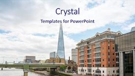  Presentation with london buildings and streets view - Slide deck with internation financial institutions - beautiful street view of business background and a sky blue colored foreground