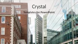  Presentation with street - Cool new slide deck with internation financial institutions - beautiful street view of business backdrop and a light gray colored foreground