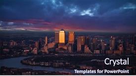  Presentation with sunset - Amazing PPT theme having internation financial institutions - beautiful sunset of modern part backdrop and a wine colored foreground