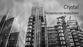  Presentation with financial institutions - Slides featuring internation financial institutions - city of london finical area background and a  colored foreground