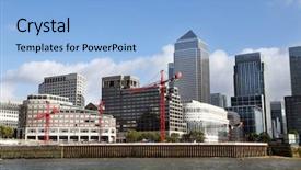  Presentation with financial institutions - Theme having internation financial institutions - thames and london city great background and a light blue colored foreground