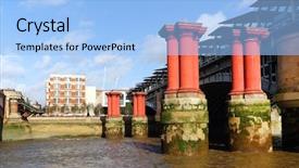  Presentation with financial institutions - Colorful presentation enhanced with internation financial institutions - thames and london city great backdrop and a  colored foreground