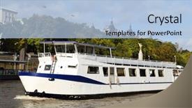  Presentation with ship - Colorful slide set enhanced with internation financial institutions - touristic ship on thames london backdrop and a  colored foreground