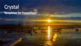  Presentation with international - PPT layouts consisting of international airport landscape at sunset background and a  colored foreground
