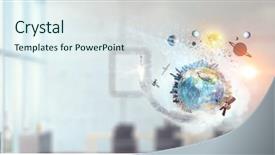  Presentation with elegant business social media - Cool new PPT theme with international business concept mized media backdrop and a  colored foreground